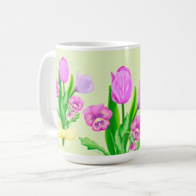 Bunch of Vår blommor Kaffemugg (Framsida vänster)
