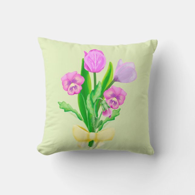 Bunch of Vår blommor Kudde (Framsida)