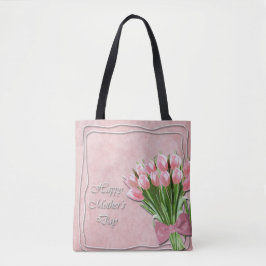 Bunch Rosa Tulips mors dag Tote Bag Tygkasse