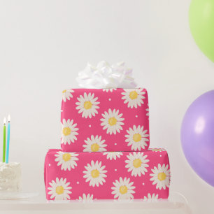 Bunch Vita Daisy Mönster i Rosa Presentpapper