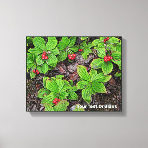 Bunchberry med berries canvastryck
