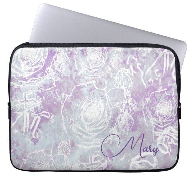 Bunched Ro/Lavender Grått Laptop Fodral (Framsidan)