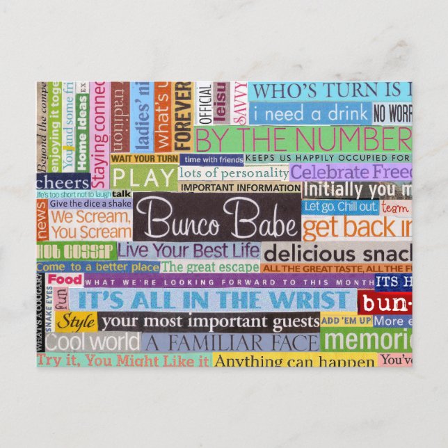 Bunco Babe Inbjudan Vykort (Framsida)