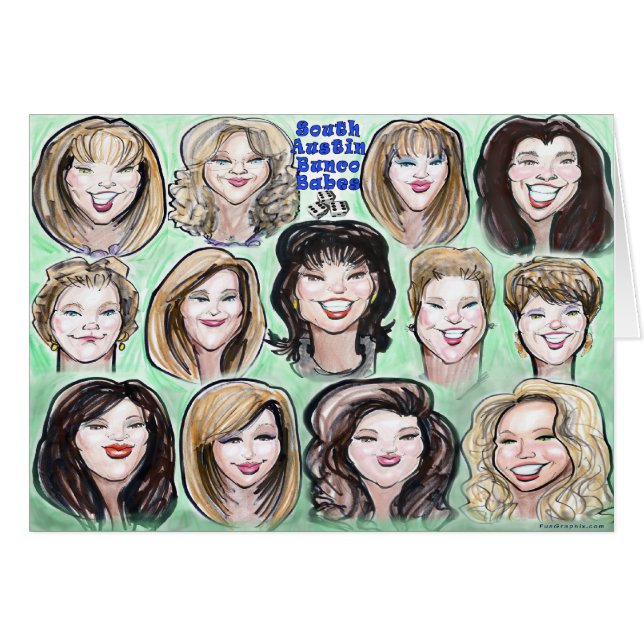Bunco Babes Hälsningskort (Framsidan Horizontal)