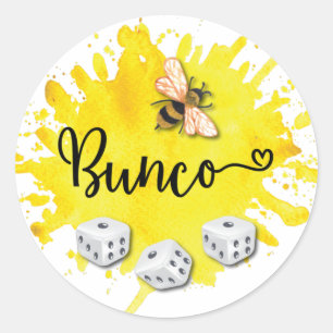 Bunco Bee Dice Runt Klistermärke