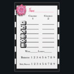 Bunco Black White Rosa Flower Score Lakan Flygblad<br><div class="desc">Dubblan spelade lakan för de grupper som bara spelar två spel. Tryckt på båda sidor så att du kan återvinna lakan till en annan kväll.</div>