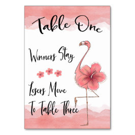 Bunco Bord Card #1 Rosa Flamingo Roligt Bordsnummer