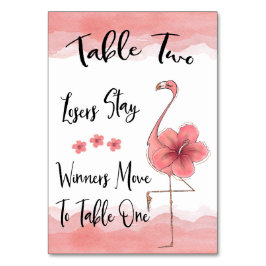Bunco Bord Card #2 Rosa Flamingo Roligt Bordsnummer