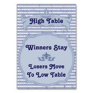 Bunco Bord Card - High Bord Bordsnummer