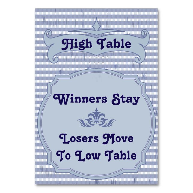 Bunco Bord Card - High Bord Bordsnummer (Framsidan)