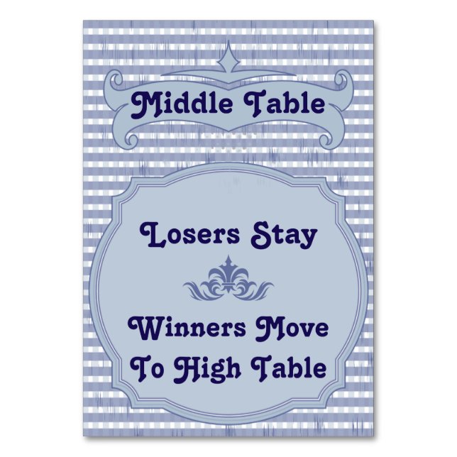 Bunco Bord Card - Mitten Bord Bordsnummer (Framsidan)