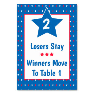 Bunco Bord Card - Patriotic Red, White & Blue #2 Bordsnummer