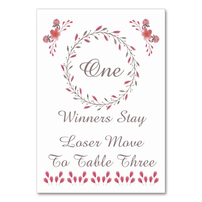 Bunco Bord Card - Söt Blommigt 1 Bordsnummer (Baksidan)
