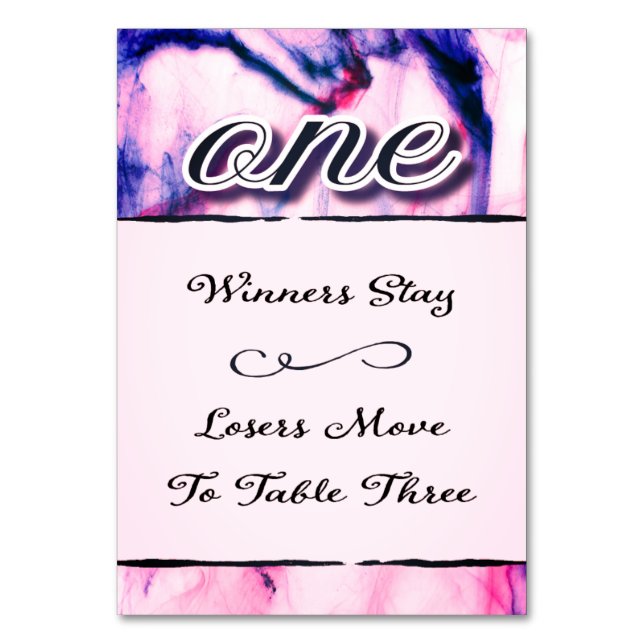 Bunco Bord Card Watercolor 1 Bordsnummer (Framsidan)