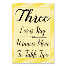 Bunco Bord-kort nr 3 - Snyggt Gult Rand