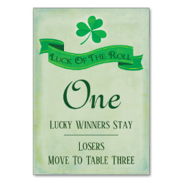 Bunco Bord One March Saint patrick Bordsnummer