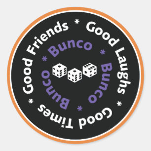 Bunco bra vänner - lilor runt klistermärke