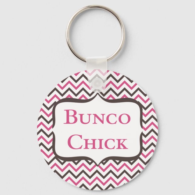 Bunco-Chick med Chevron-design Nyckelring (Framsida)