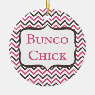 Bunco chick med sparredesign julgransprydnad keramik