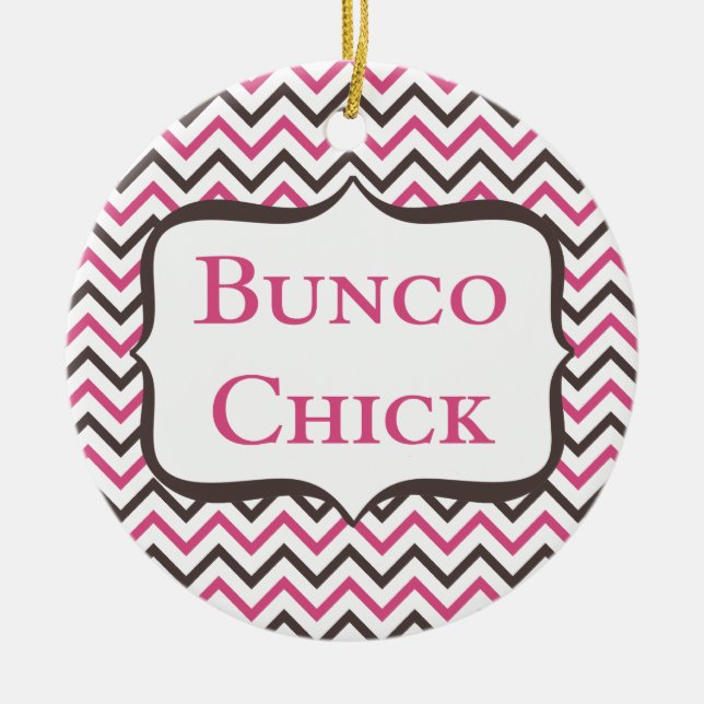 Bunco chick med sparredesign julgransprydnad keramik (Framsidan)