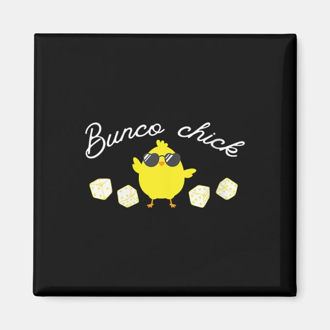 Bunco Chick Påsk Vår Bunco Dice Magnet (Framsidan)