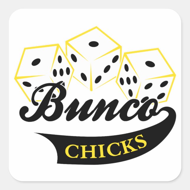 Bunco Chicks Fyrkantigt Klistermärke (Framsida)