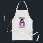 Bunco - det är en dyft ", förkläde<br><div class="desc">Här är en älskvärd uggla som ha på sig en top hat.  Bunco är det en dyft som den grafiska designen är rolig som en gåva eller en pris.</div>