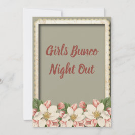 Bunco Dice - Flickor på utsidan av Party Vintagen Inbjudningar