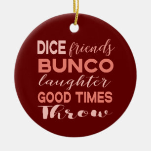 Bunco Dice Friends jul Julgransprydnad Keramik