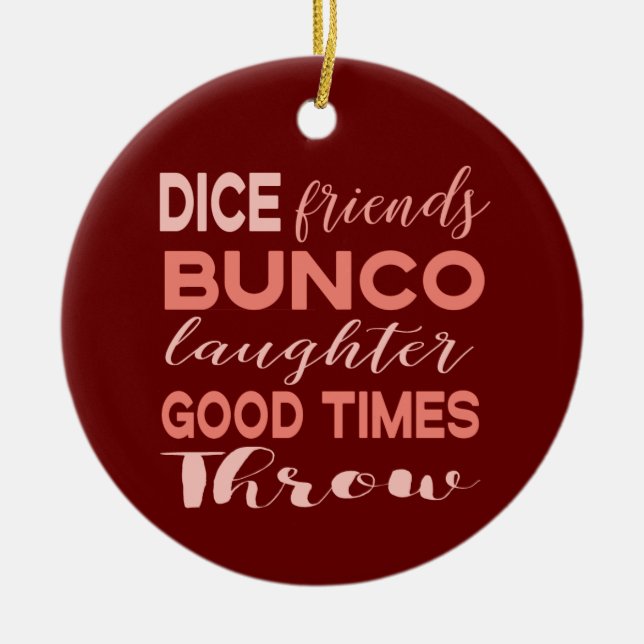 Bunco Dice Friends jul Julgransprydnad Keramik (Framsidan)