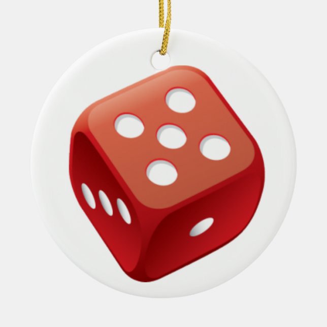 Bunco Dice Game Julgransprydnad Keramik (Framsidan)