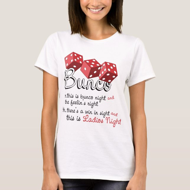 Bunco Dice Game T Shirt (Framsida)