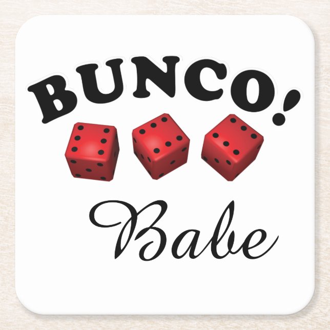 Bunco Dice Sixes Bunco Babe Underlägg Papper Kvadrat (Framsidan)
