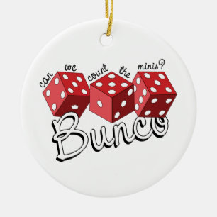 Bunco Dice-spel Julgransprydnad Keramik