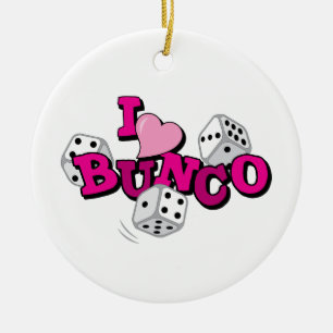 Bunco Dice-spel Julgransprydnad Keramik
