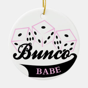 Bunco Dice-spel Julgransprydnad Keramik