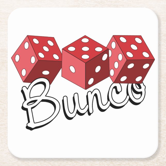 Bunco Dice-spel Underlägg Papper Kvadrat (Framsidan)