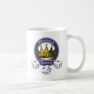 Bunco drottningkrona och tärning kaffemugg