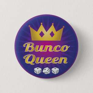 Bunco drottningkrona och tärning knapp