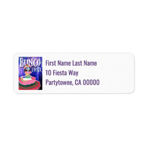 Bunco Fiesta Day of the dead Returadress Etikett