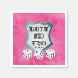 Bunco Fundraiser Söt Rosa Dice Party Napkins Pappersservett