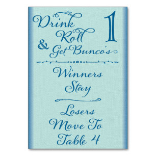 Bunco Funny Drink & Roll Bord-kort nr 1 av 4 Bordsnummer