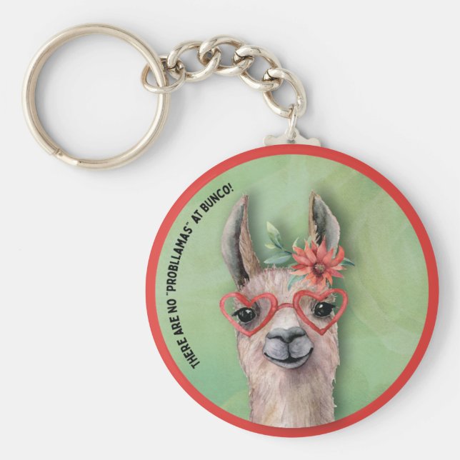 Bunco Funny Llama Nyckelring (Framsidan)