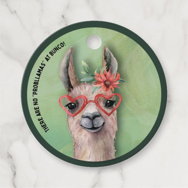 Bunco Funny Lllama julklapp Gåvor Etiketter (Framsida)