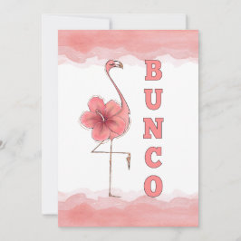 Bunco Game Girls Night Out Tropical Rosa Flamingo Inbjudningar