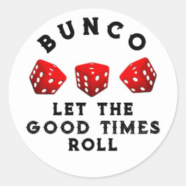Bunco Game Night Runt Klistermärke