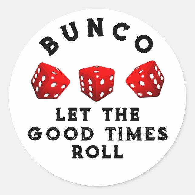 Bunco Game Night Runt Klistermärke (Framsida)