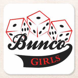 Bunco Girls Underlägg Papper Kvadrat