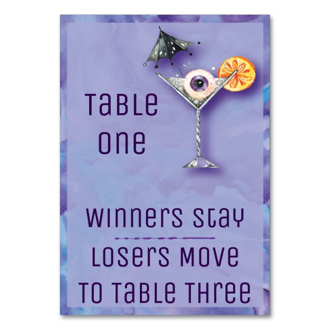 Bunco Halloween Bord Card - Bord 1 Drink Bordsnummer (Framsidan)
