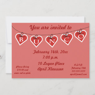 Bunco Heart Banner-inbjudan Inbjudningar
